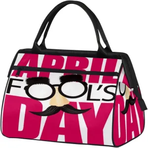 April Fool Day Travel Duffel Bag Sports Travel Duffel Bag Waterproof Durable Large Gym Tote Bag Weekender Overnight Bag for Women Travel Gym Yoga