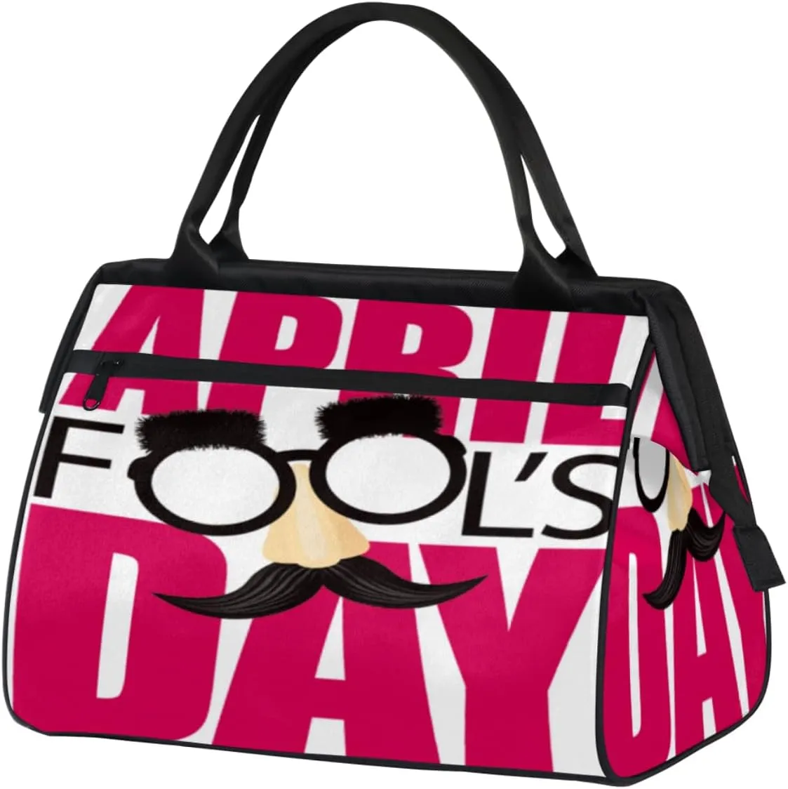 April Fool Day Travel Duffel Bag Sports Travel Duffel Bag Waterproof Durable Large Gym Tote Bag Weekender Overnight Bag for Women Travel Gym Yoga