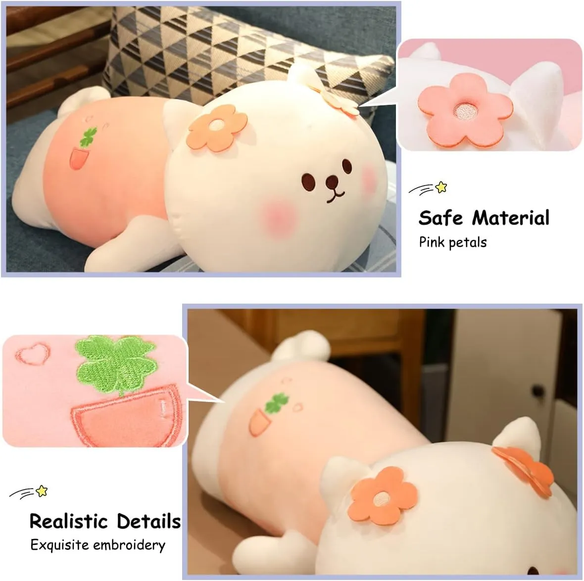 ARELUX 21.6" Soft Shiba Inu Stuffed Animal Plush Pillow,Cute Squishy Husky Dog Plushie Toy,Kawaii Puppy Hugging Pillow,Gifts for Kids Birthday, Valentine, Christmas
