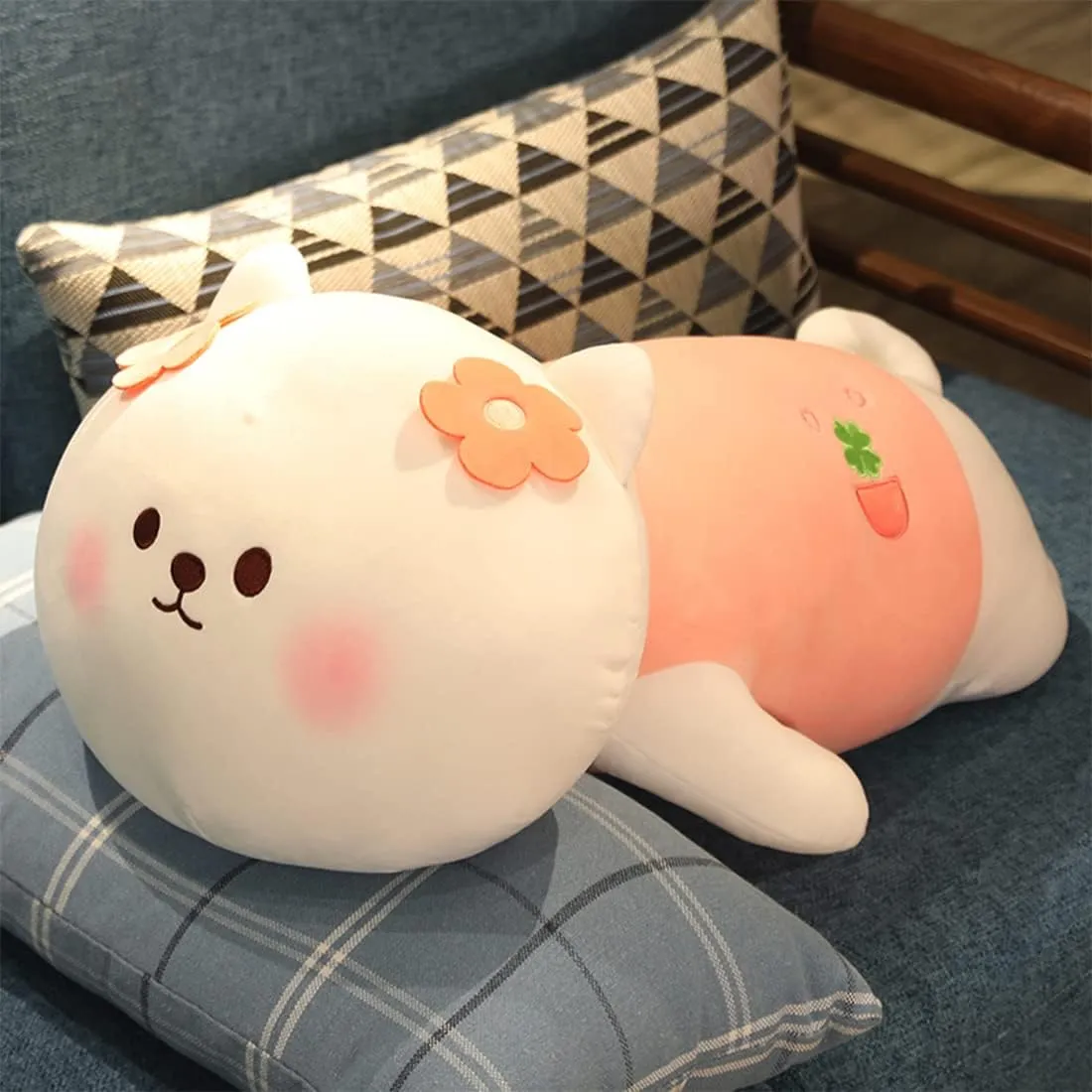 ARELUX 21.6" Soft Shiba Inu Stuffed Animal Plush Pillow,Cute Squishy Husky Dog Plushie Toy,Kawaii Puppy Hugging Pillow,Gifts for Kids Birthday, Valentine, Christmas