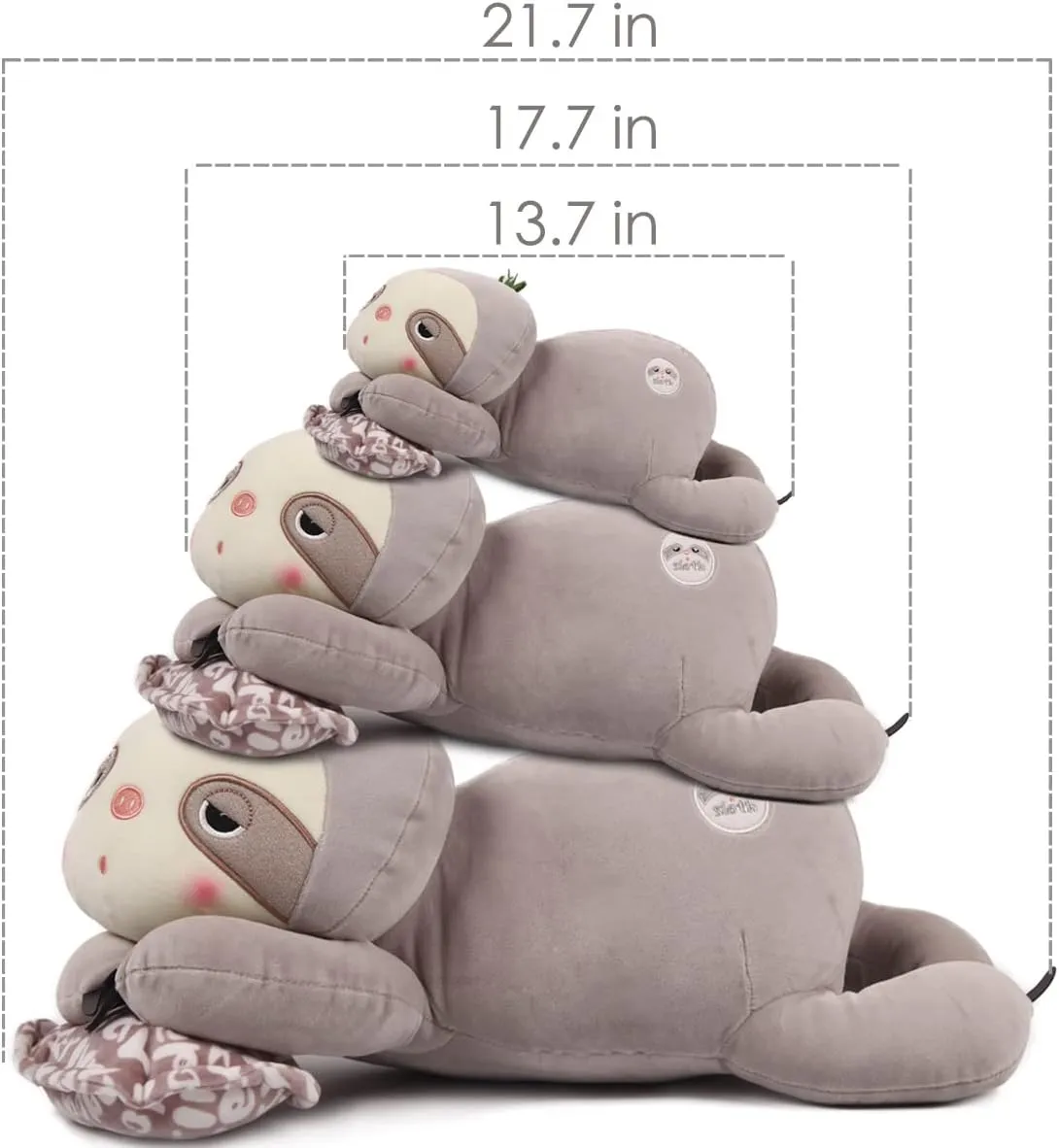 ARELUX 22in Stuffed Sloth Plush Animal Pillow,Soft Koala Plushie Hugging Pillow Doll Toy Accompany Plush for Friends Family Birthday,Suit for Sofa Chair Bed
