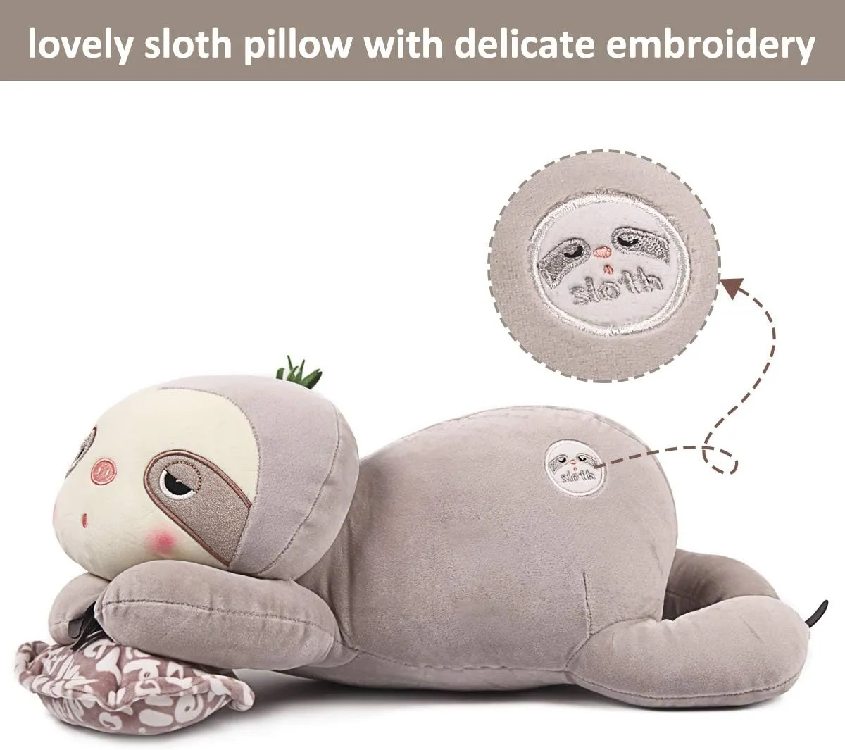 ARELUX 22in Stuffed Sloth Plush Animal Pillow,Soft Koala Plushie Hugging Pillow Doll Toy Accompany Plush for Friends Family Birthday,Suit for Sofa Chair Bed