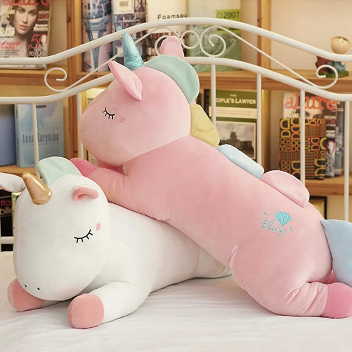 ARELUX 32in Cute Pink Giant Unicorn Stuffed Animals Plush:Soft Huggable Animal Unicorn Hugging Pillow, Big Unicorn Body Plushie,Large Unicorn Room Decor Friends Family Member