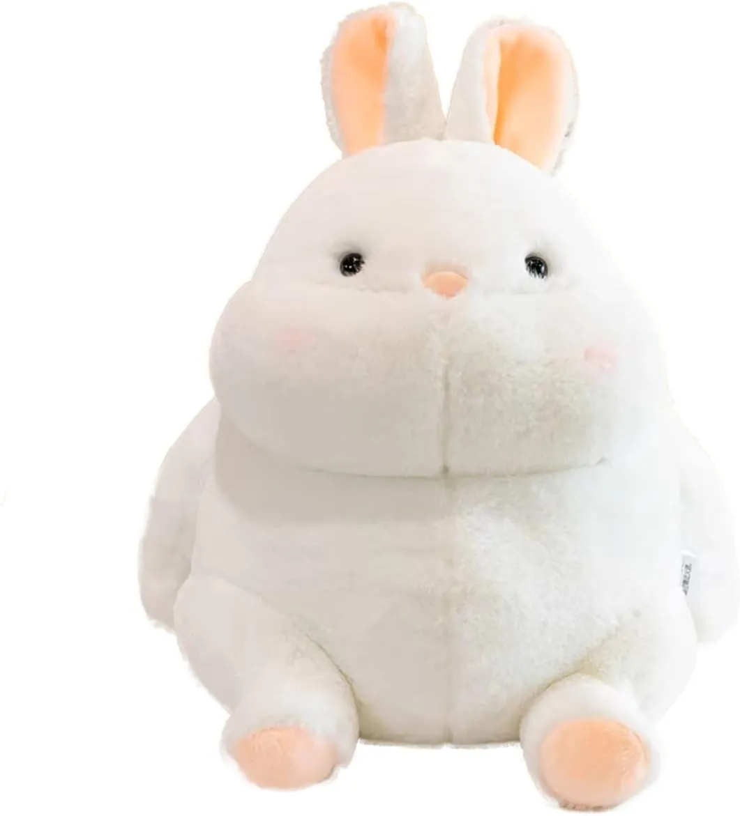 ARELUX Cute Bunny Plush Stuffed Animals Pillow:Soft Rabbit Plushie Toys Fat Hugging Plush Dolls Bedtime Kawaii Sleeping Plushie Home Decor Gifts for Girls Boys Kids Friend Birthday Christmas 18in