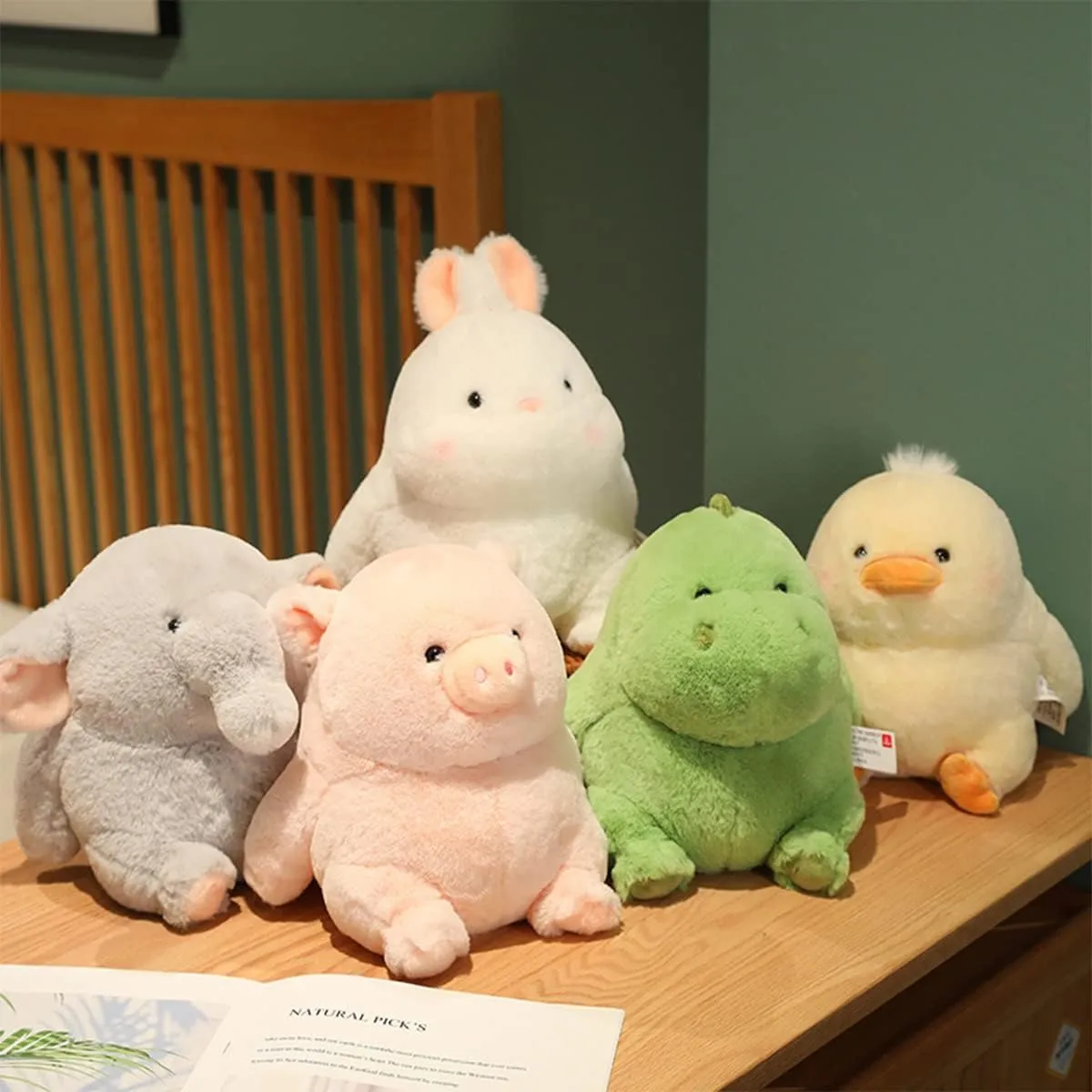 ARELUX Cute Bunny Plush Stuffed Animals Pillow:Soft Rabbit Plushie Toys Fat Hugging Plush Dolls Bedtime Kawaii Sleeping Plushie Home Decor Gifts for Girls Boys Kids Friend Birthday Christmas 18in