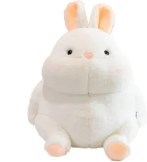 ARELUX Cute Bunny Plush Stuffed Animals Pillow:Soft Rabbit Plushie Toys Fat Hugging Plush Dolls Bedtime Kawaii Sleeping Plushie Home Decor Gifts for Girls Boys Kids Friend Birthday Christmas 18in