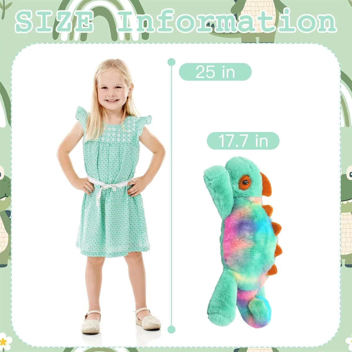 ARELUX Soft 18in Chameleon Stuffed Animals: Lizard Plush Cute Cuddly Body Pillow Hug Sleeping Fluffy Wild Animal Toys Bed Decor Plushie Doll Friends Family Member