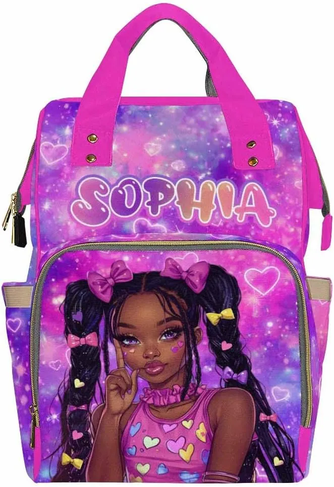 Artsadd Personalized Diaper Bag Backpack with Name Custom Name Backpack Travel Outdoor Mommy Bag Customized Gift for Newborn Baby Boys Girls Nursing Bags Gift for New Mom Dad Birthday Gift