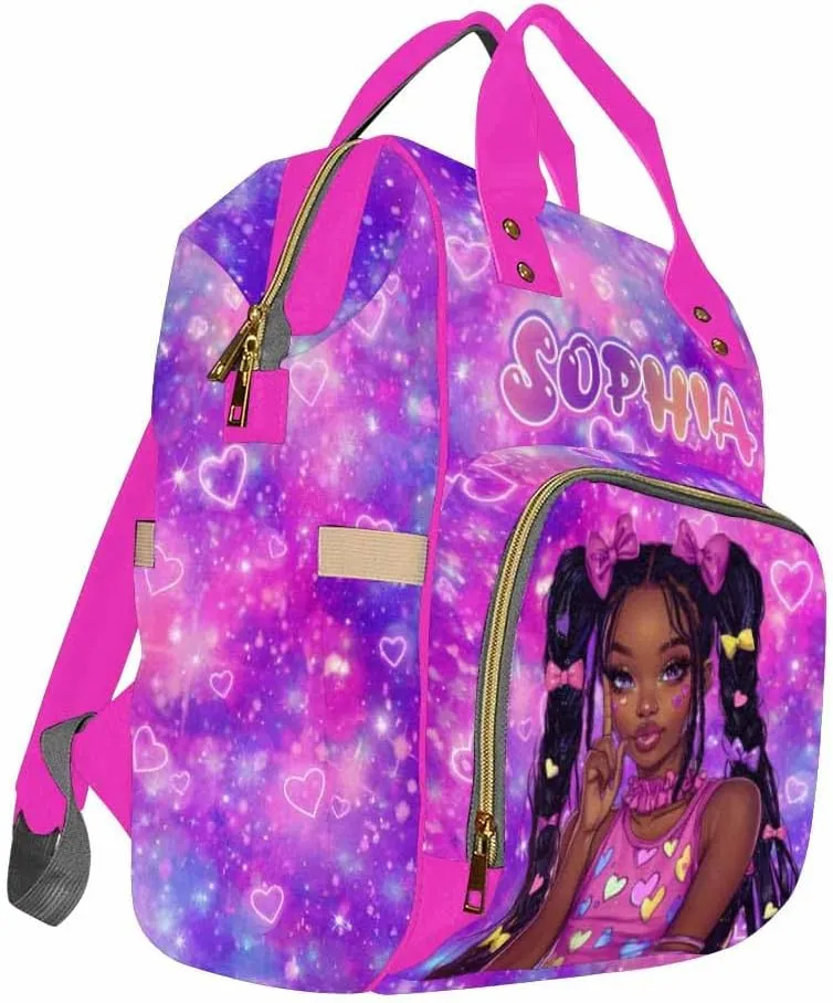 Artsadd Personalized Diaper Bag Backpack with Name Custom Name Backpack Travel Outdoor Mommy Bag Customized Gift for Newborn Baby Boys Girls Nursing Bags Gift for New Mom Dad Birthday Gift
