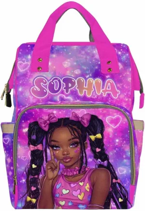 Artsadd Personalized Diaper Bag Backpack with Name Custom Name Backpack Travel Outdoor Mommy Bag Customized Gift for Newborn Baby Boys Girls Nursing Bags Gift for New Mom Dad Birthday Gift