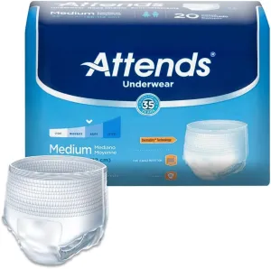Attends Healthcare Products 22133101 White Medium Adult Moderate Absorbent Underwear - Pack of 20