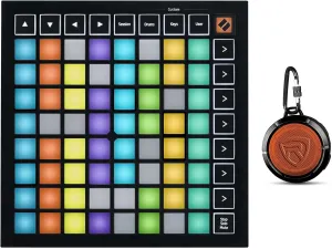 Audiosavings Bundle: (1) Novation Launchpad Mini MK3 Ableton Live MIDI USB 64 RGB Pad Controller Bundle with (1) Rockville RPB1 10 Watt Waterproof Portable Bluetooth Speaker NFC Loud! (2 Items)