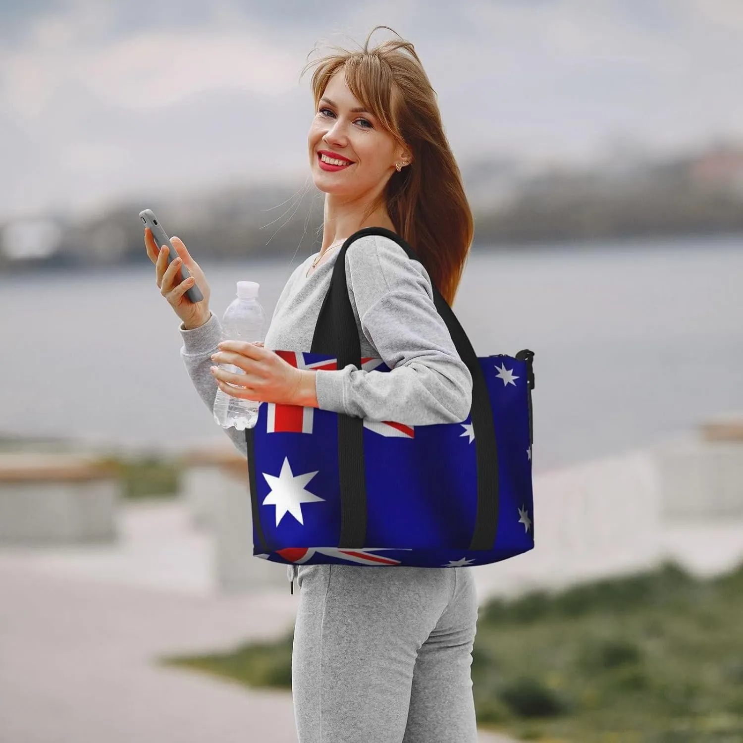Australian Flag Travel Duffel Bag Carry On Tote Bags For Men,Weekender Overnight Bag,Sports Tote Gym Bag