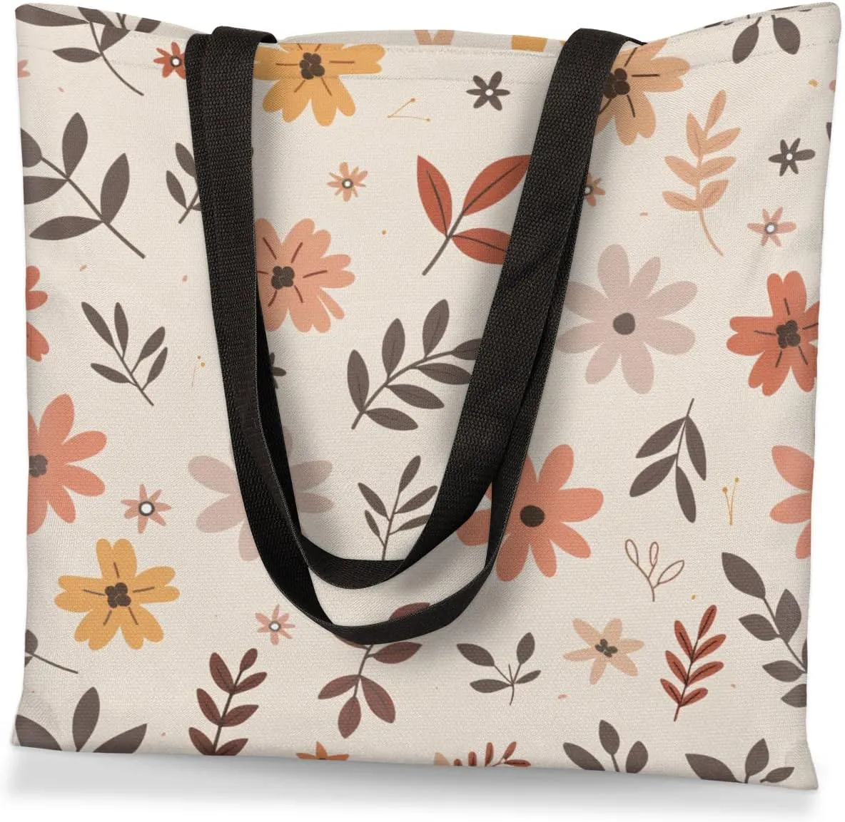 Autumn Park Trees Fall Foliages Canvas Tote Bag for Women Men Stylish Tote Handbag Shoulder Bag Reusable Grocery Bag