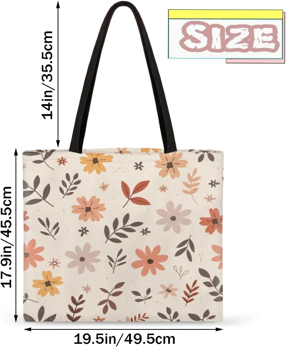 Autumn Park Trees Fall Foliages Canvas Tote Bag for Women Men Stylish Tote Handbag Shoulder Bag Reusable Grocery Bag