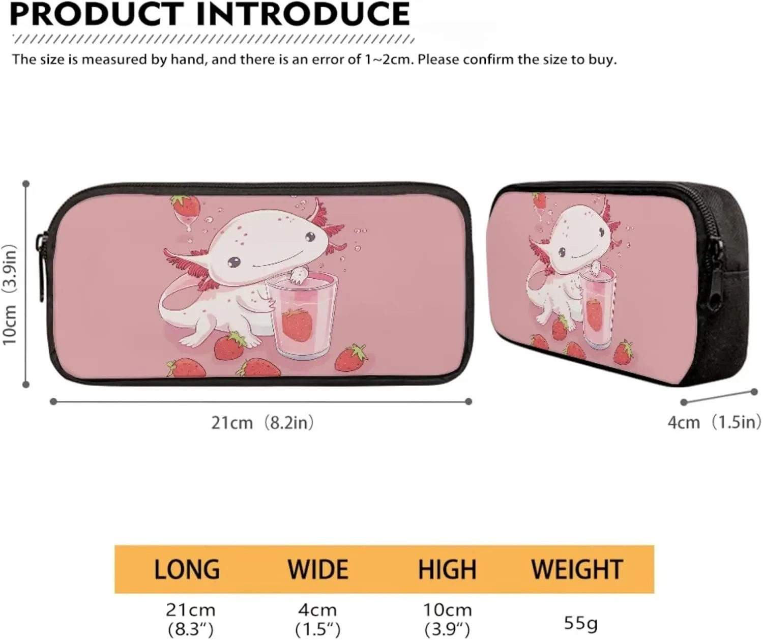 Axolotl Bookbag and Lunch Box Set for Toddler Girls with Pencil Case 8-10 Kids School Backpack Elementary School Casual Daypack Cute Large Capacity Travel Duffel Bags Rucksack