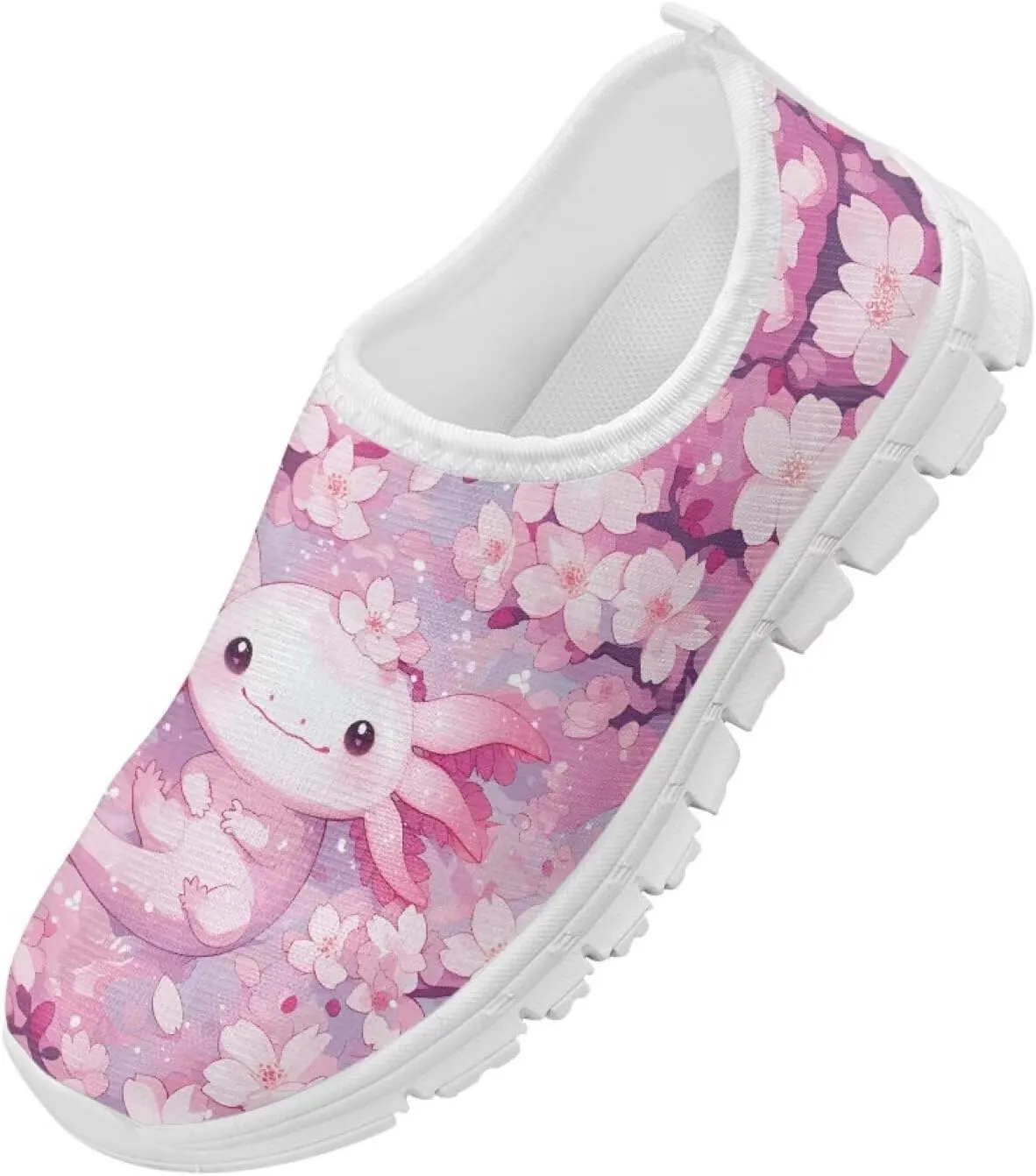 Axolotl Shoes for Girls Little Kid Sneakers Cartoon Print Running Shoes for Girls