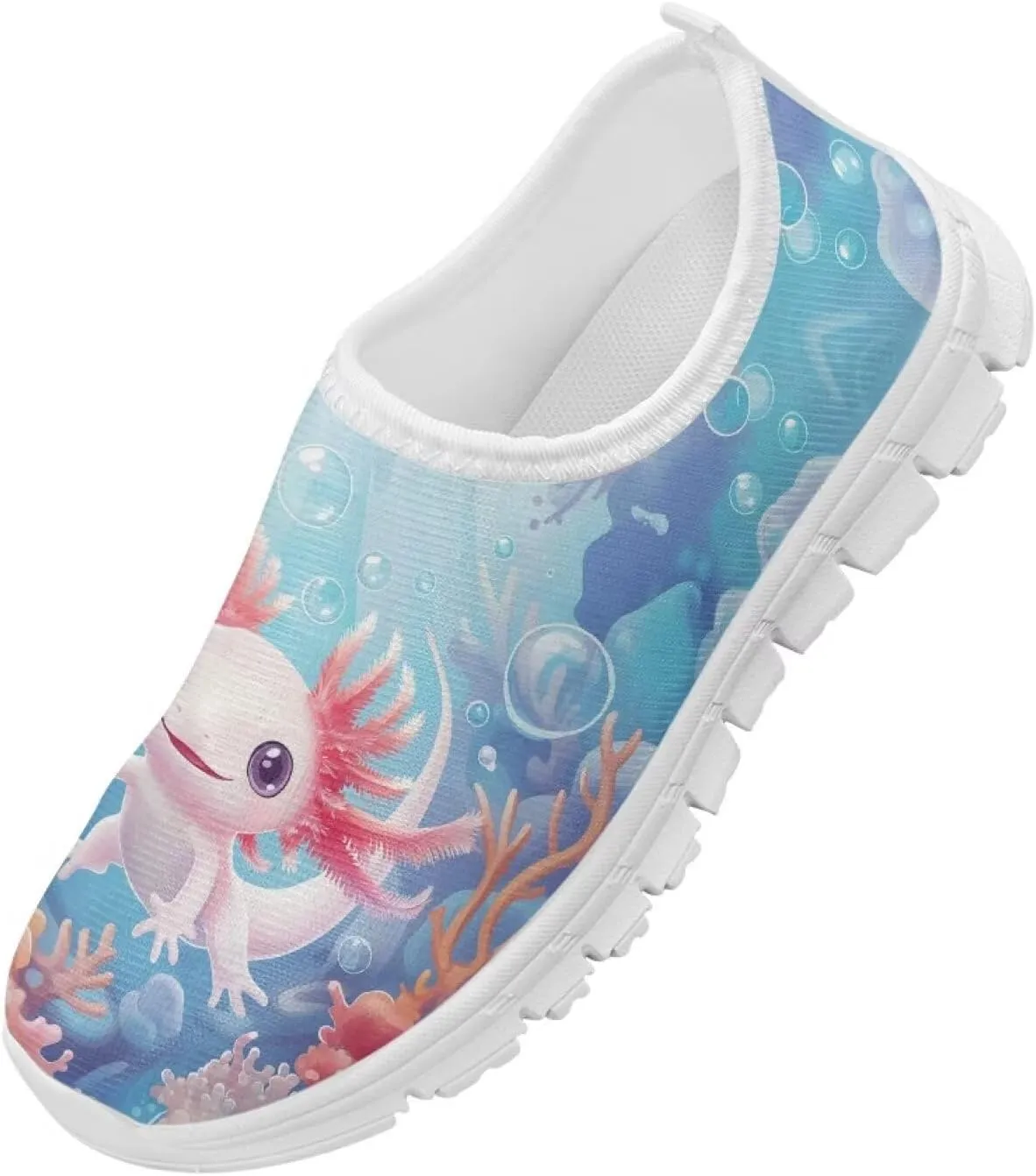 Axolotl Shoes for Girls Little Kid Sneakers Cartoon Print Running Shoes for Girls
