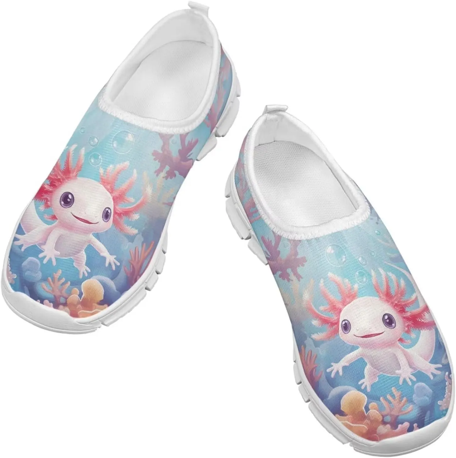 Axolotl Shoes for Girls Little Kid Sneakers Cartoon Print Running Shoes for Girls