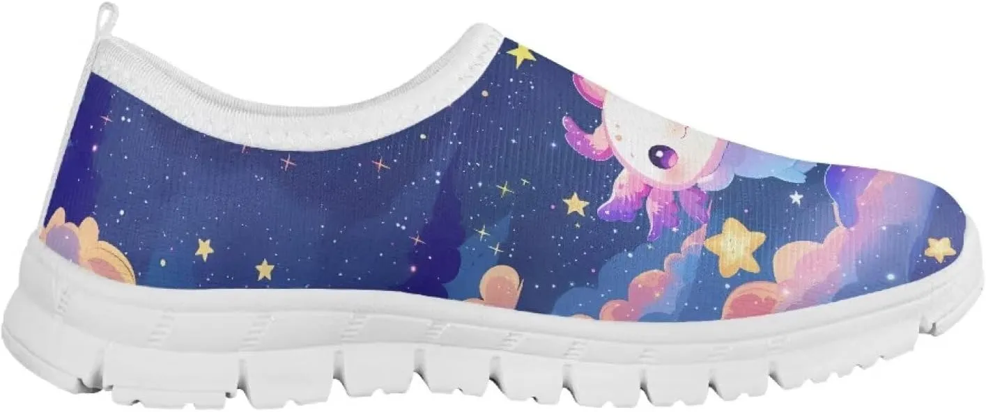 Axolotl Shoes for Girls Little Kid Sneakers Cartoon Print Running Shoes for Girls