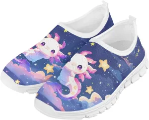 Axolotl Shoes for Girls Little Kid Sneakers Cartoon Print Running Shoes for Girls