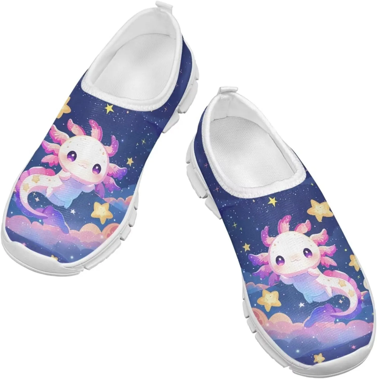 Axolotl Shoes for Girls Little Kid Sneakers Cartoon Print Running Shoes for Girls