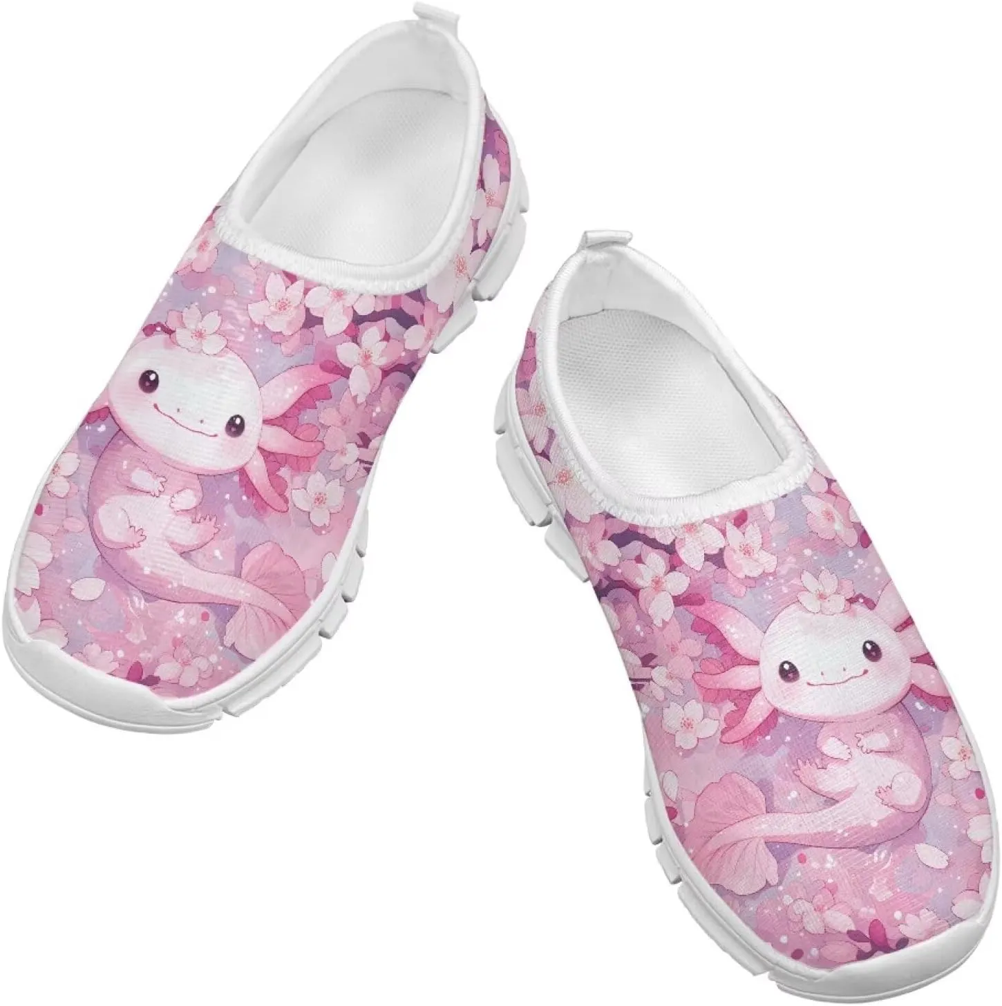 Axolotl Shoes for Girls Little Kid Sneakers Cartoon Print Running Shoes for Girls
