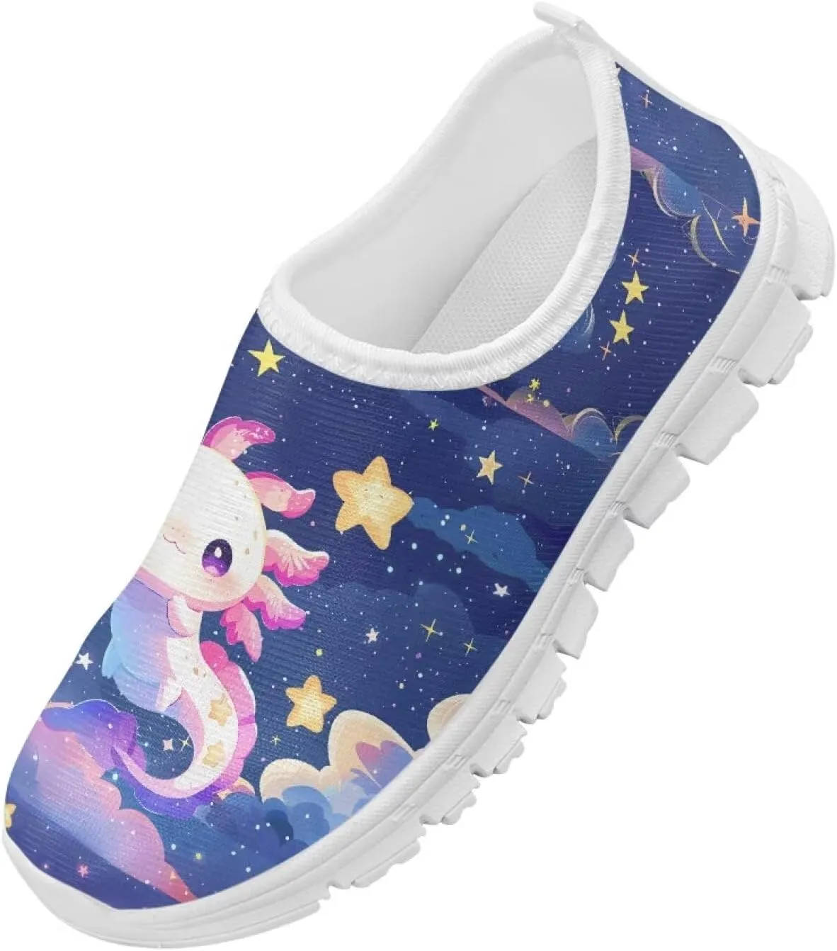 Axolotl Shoes for Girls Little Kid Sneakers Cartoon Print Running Shoes for Girls