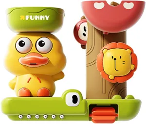 Baby Bath Toys for Toddlers 2 3 4 Year Old Girls Boys,Babies Bathtub Water Toys for Shower Bath Time,Safe Fun Multicolored Infant Interactive Splash Toys,Lovely Duck Crocodile,3 Strong Suction Cups