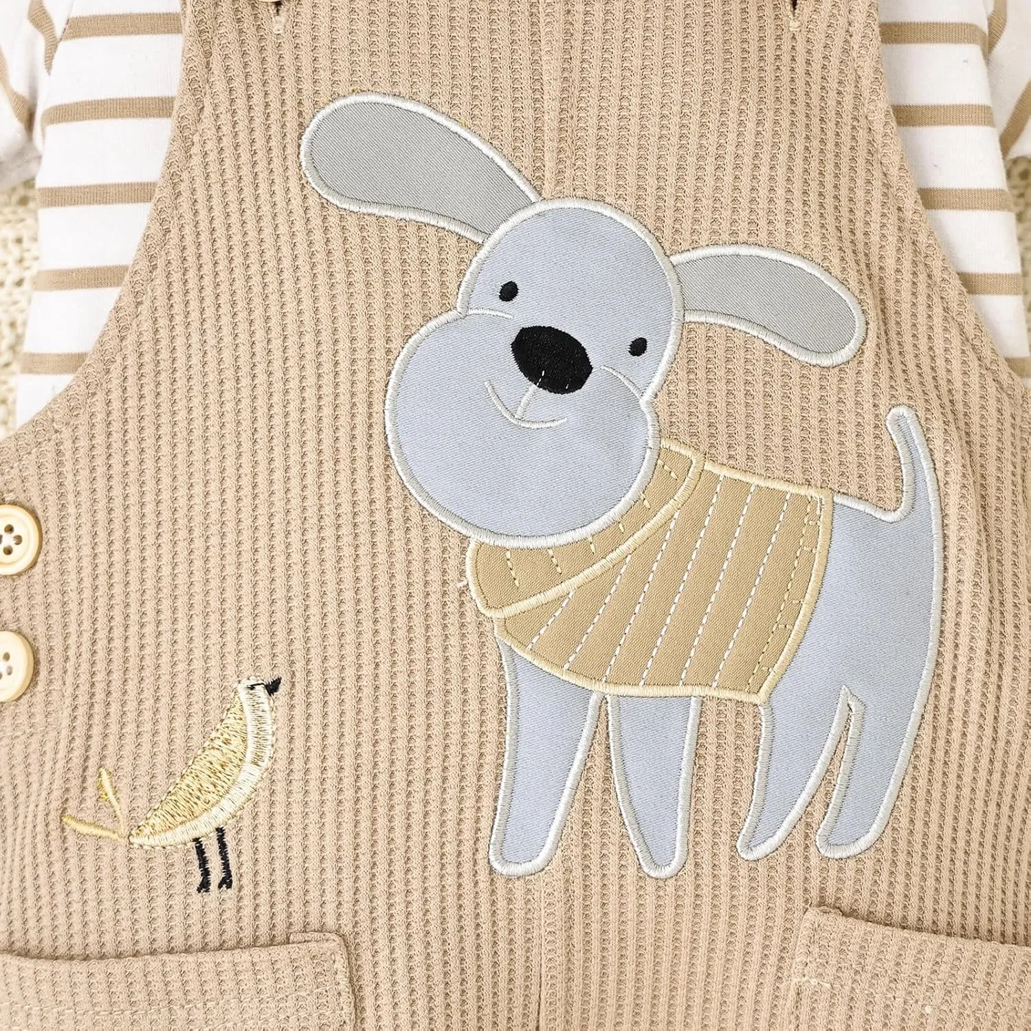 Baby Boy Clothes Infant Summer Outfits Short Sleeve Striped Romper Cute Cartoon Dog Overall Pants Set 2pcs 0-18 Months