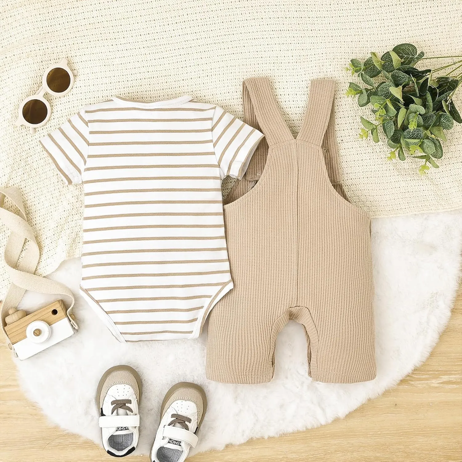 Baby Boy Clothes Infant Summer Outfits Short Sleeve Striped Romper Cute Cartoon Dog Overall Pants Set 2pcs 0-18 Months
