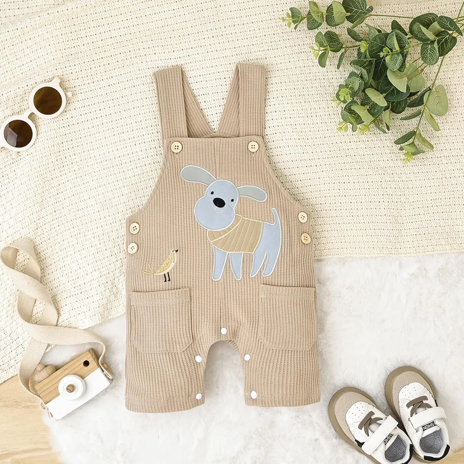 Baby Boy Clothes Infant Summer Outfits Short Sleeve Striped Romper Cute Cartoon Dog Overall Pants Set 2pcs 0-18 Months