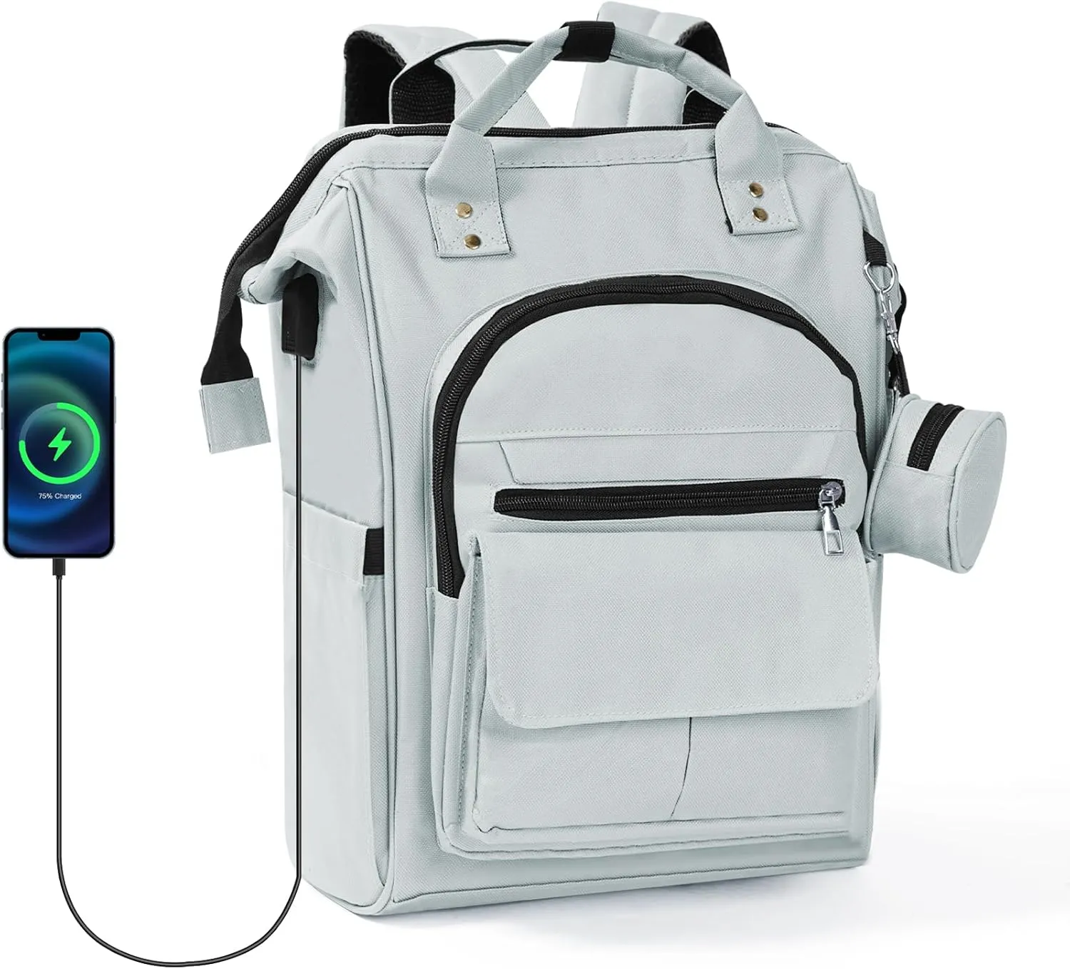 Baby Diaper Bag Backpack with Changing Pad - Multifunction Baby Diaper Bag for Boys, Girls with USB charging Port - Waterproof Baby Bag for Moms Dads, Baby Stuff Tote Travel Backpack