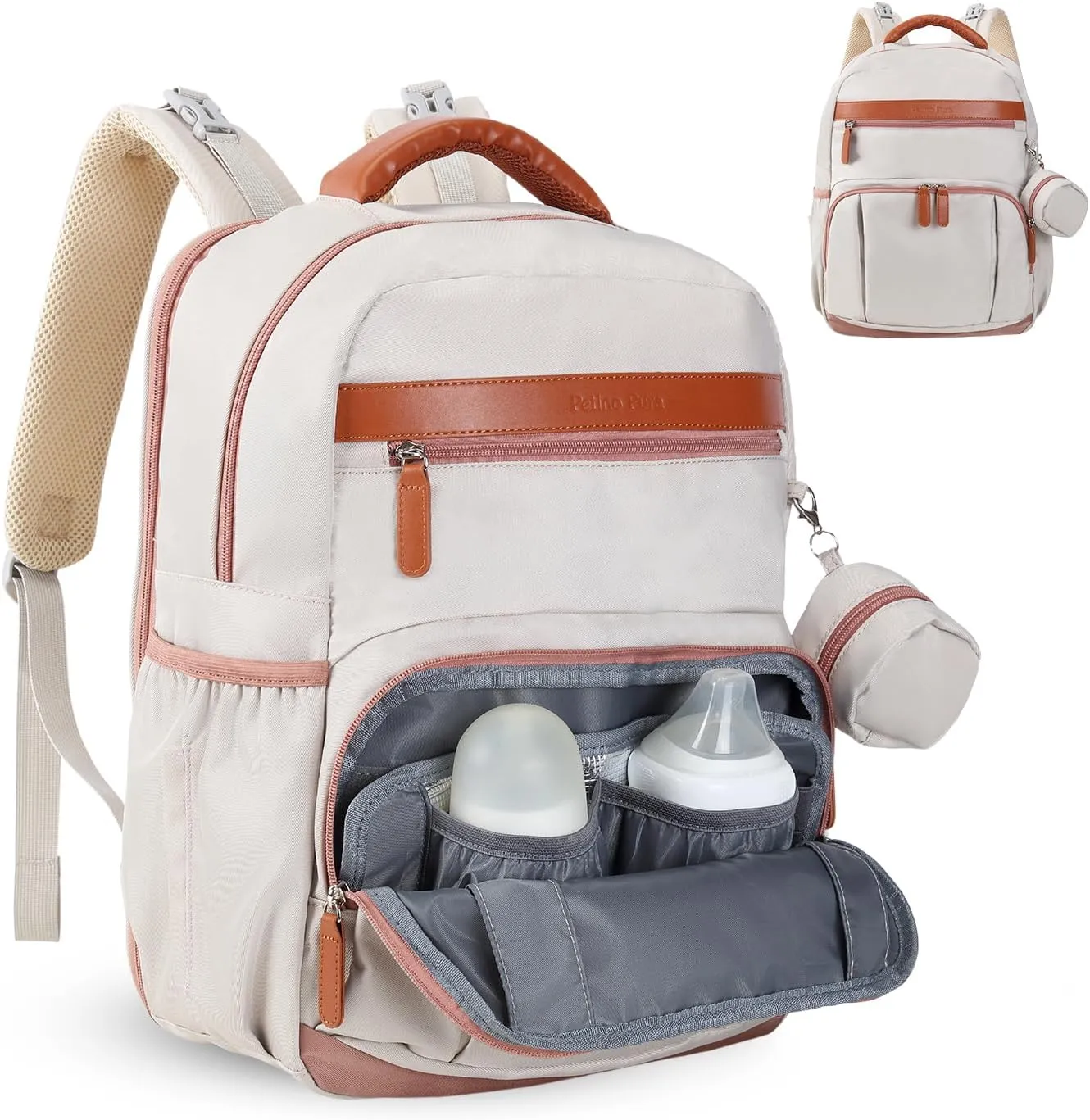 Baby Diaper Bag Backpack with Changing Station, 28L Large Capacity, Baby Registry Search for Boys & Girls, Travel-Friendly Bag for Moms