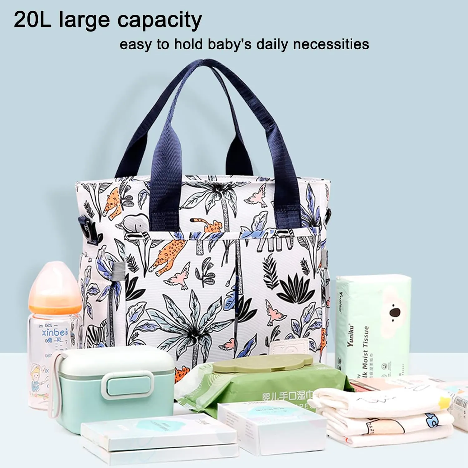 Baby Diaper Bag Large Shoulder Tote Organizer for Girls Cute Newborn Hospital Dad Mom Travel Nursery Handbag