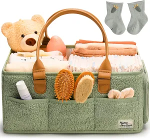 Baby Diaper Caddy Organizer with Handle, Diaper Bag Tote, Baby Organizers and Storage Diaper Organizer for Nursery Decor and Nursery Organization, Baby Basket, Diaper Bag organizer, Car Diaper Caddy