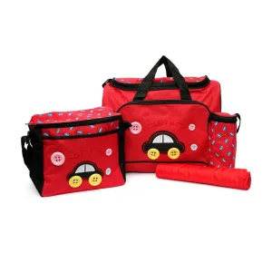 Baby Pack of 3 Diaper Bag Car Red