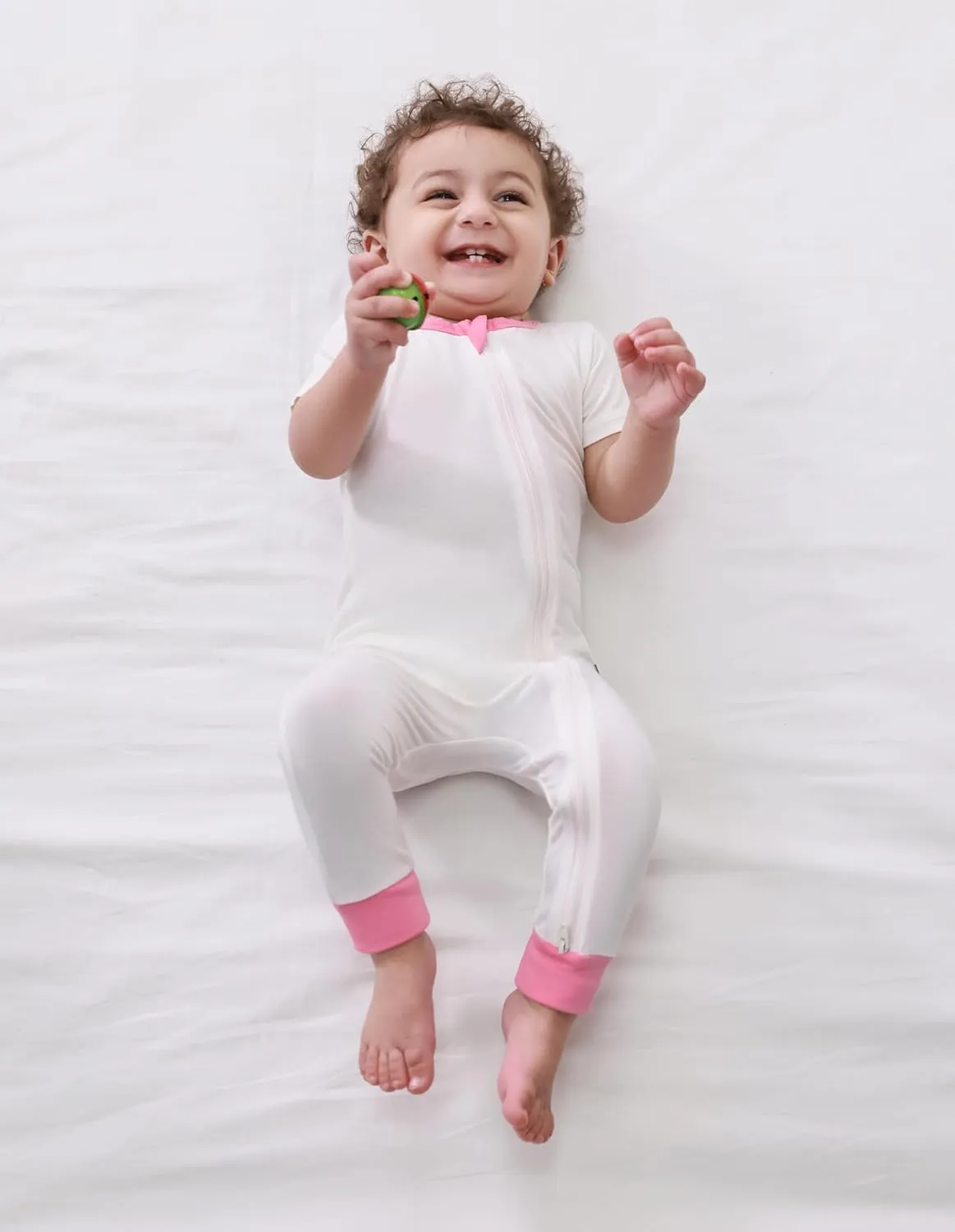 Baby Pajamas Toddlers Girls Onepiece Sleeper Jumpsuits Infant Snug Fit Bamboo Viscose Short Sleeve Zipper Romper