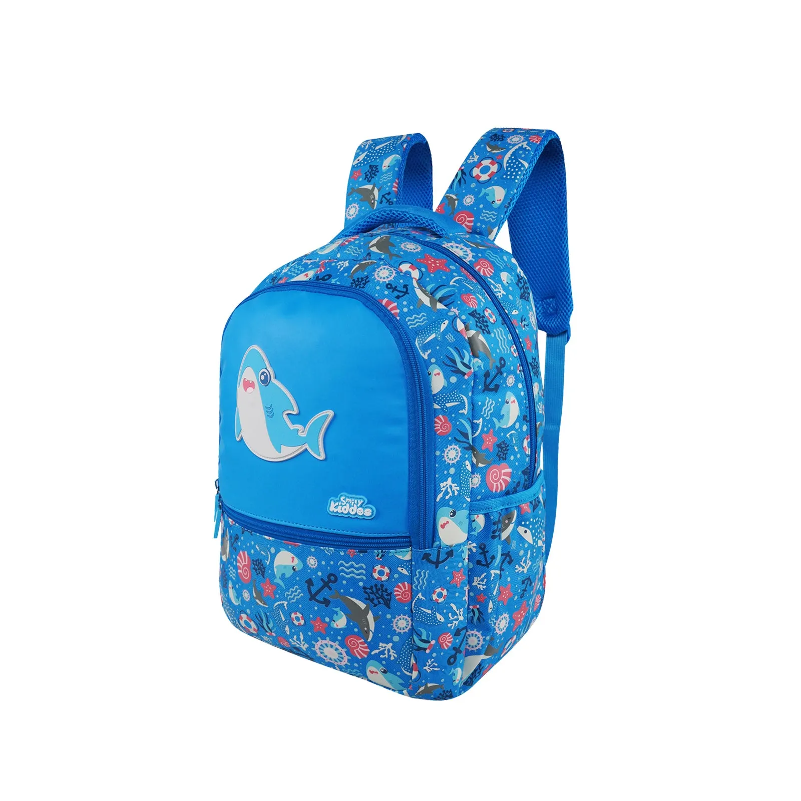 Baby Shark Backpack (16L) | Lightweight & Durable Kid's School Bag | Spacious, Comfortable & Trendy Bag - Blue
