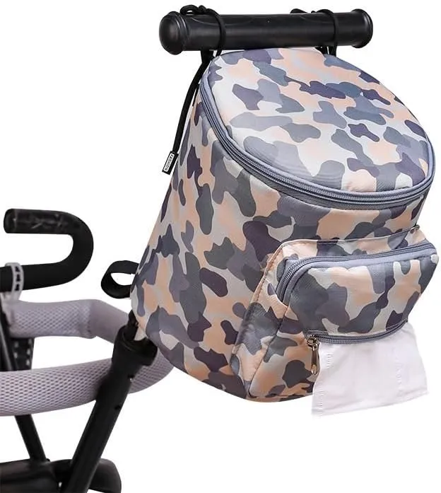 Baby Stroller Hanging Bag, Large Capacity Baby Stroller Accessories Storage Bag, Universal Outdoor Storage Bag(Green snail)