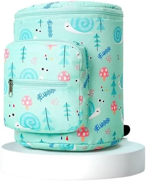 Baby Stroller Hanging Bag, Large Capacity Baby Stroller Accessories Storage Bag, Universal Outdoor Storage Bag(Green snail)