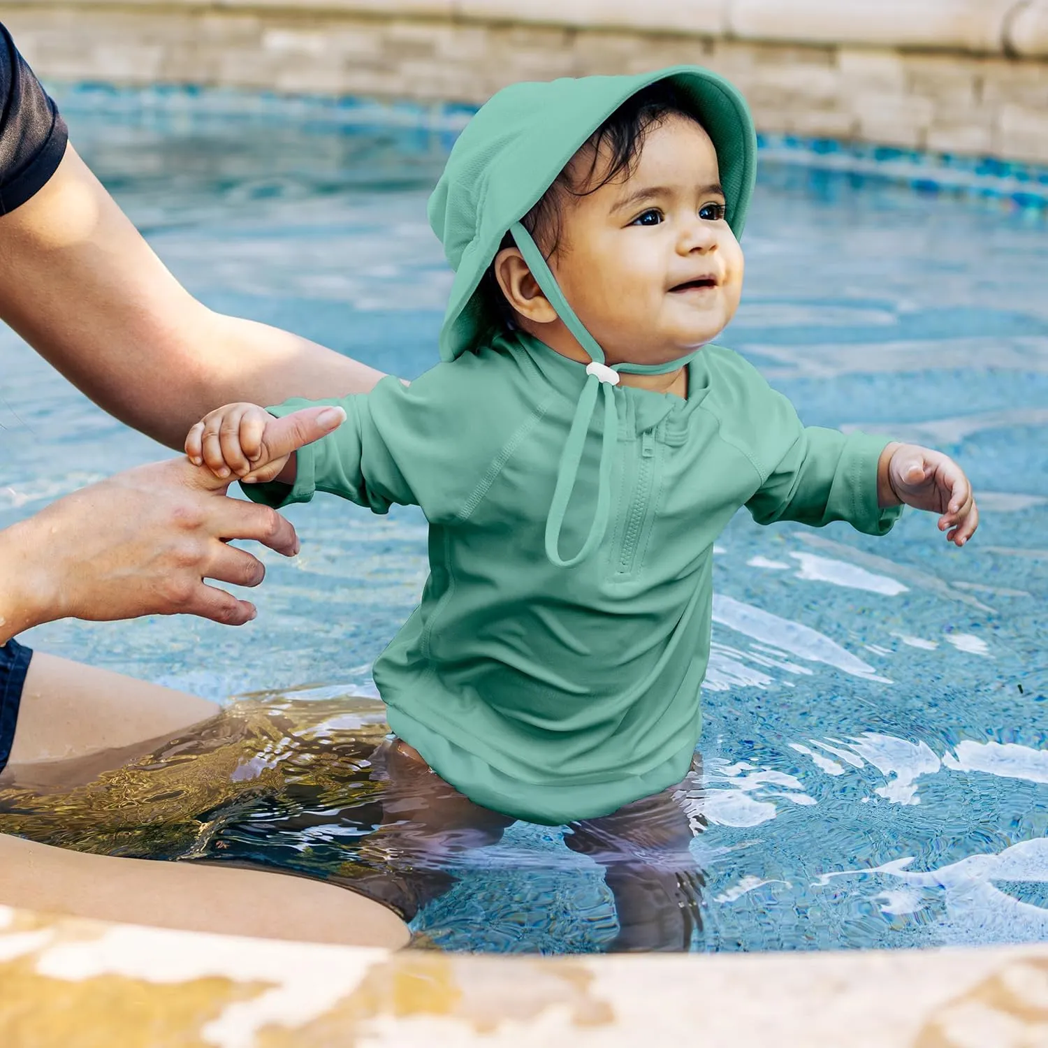 Baby Toddler Eco Snap Swim Diaper - Mint - 12mo
