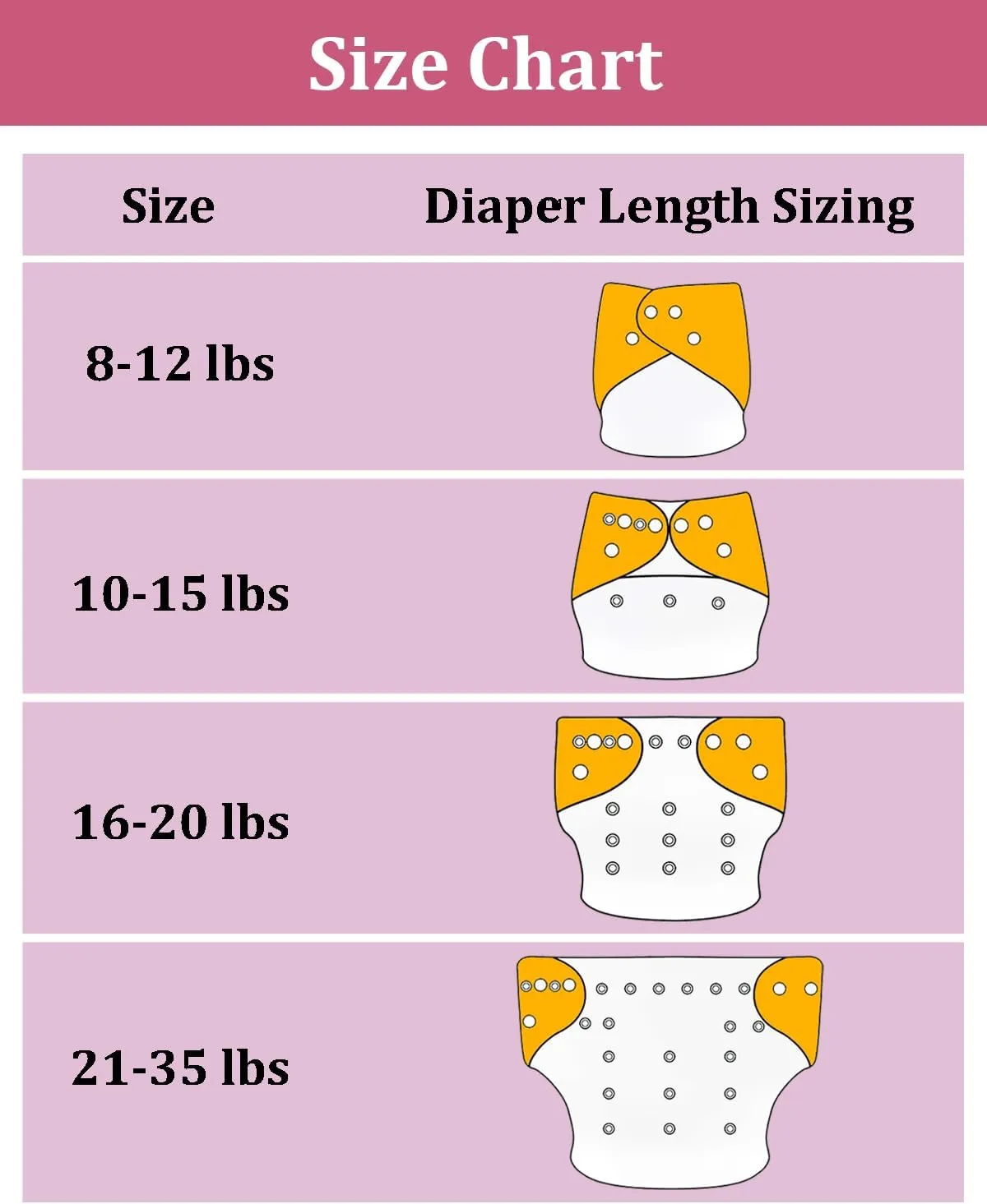 babygoal AWJ Cloth Diapers with Tummy Panel Pack of 13, 6 Diaper Cover with 6 Inserts and Wet Dry Bag, Adjustable Washable Reusable for Baby Girls and Boys