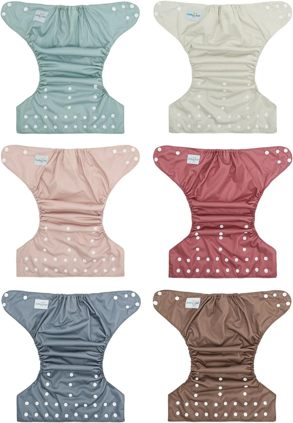 babygoal Large Cloth Diapers Pack of 13 for 3-5 Year Toddlers, Cloth Diaper Covers 6 Pack with 6pcs Inserts and Wet Bag, Reusable Washable & Waterproof 6ZFN52-ZMB-B
