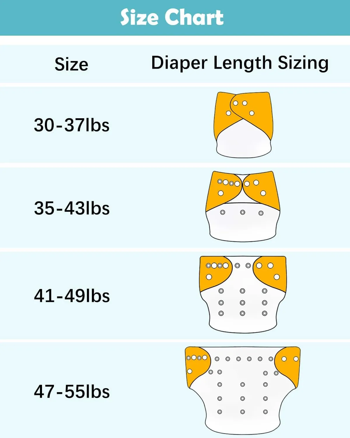 babygoal Large Cloth Diapers Pack of 13 for 3-5 Year Toddlers, Cloth Diaper Covers 6 Pack with 6pcs Inserts and Wet Bag, Reusable Washable & Waterproof 6ZFN52-ZMB-B