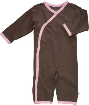 Babysoy Newborn Baby Unisex Kimono Side Snap Long Sleeve Onepiece Romper Coverall