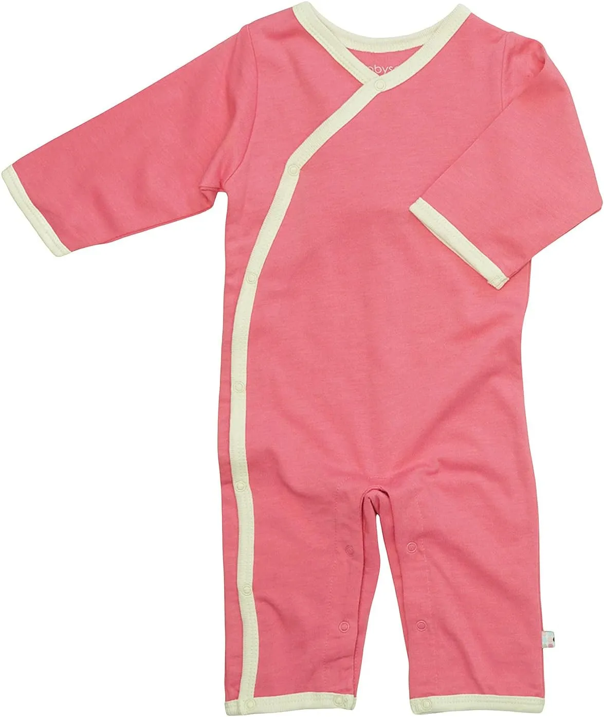Babysoy Newborn Baby Unisex Kimono Side Snap Long Sleeve Onepiece Romper Coverall