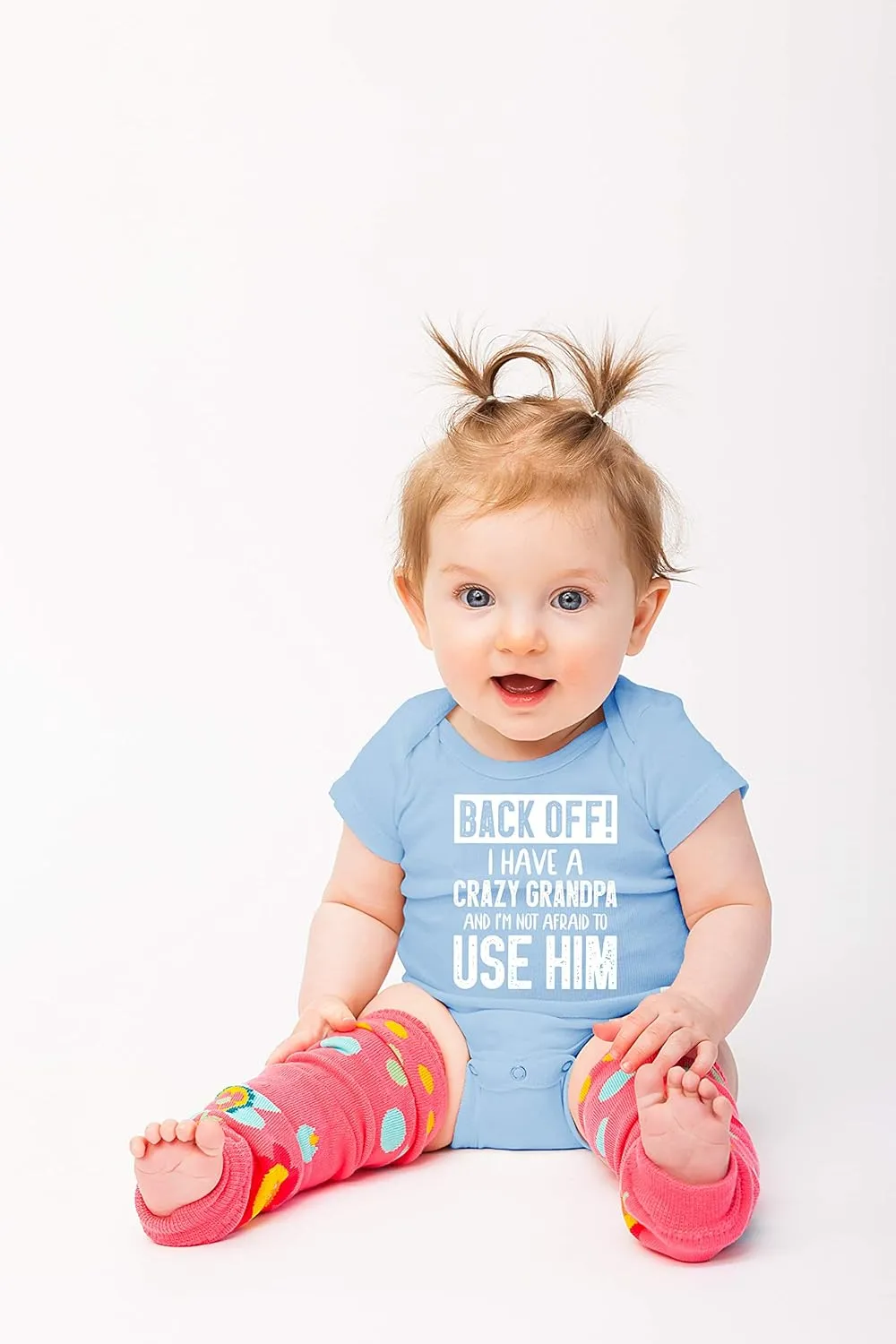 Back Off !! I Have a Crazy Grandpa and I'm Not Afraid To Use Him - Funny Baby Essentials Romper