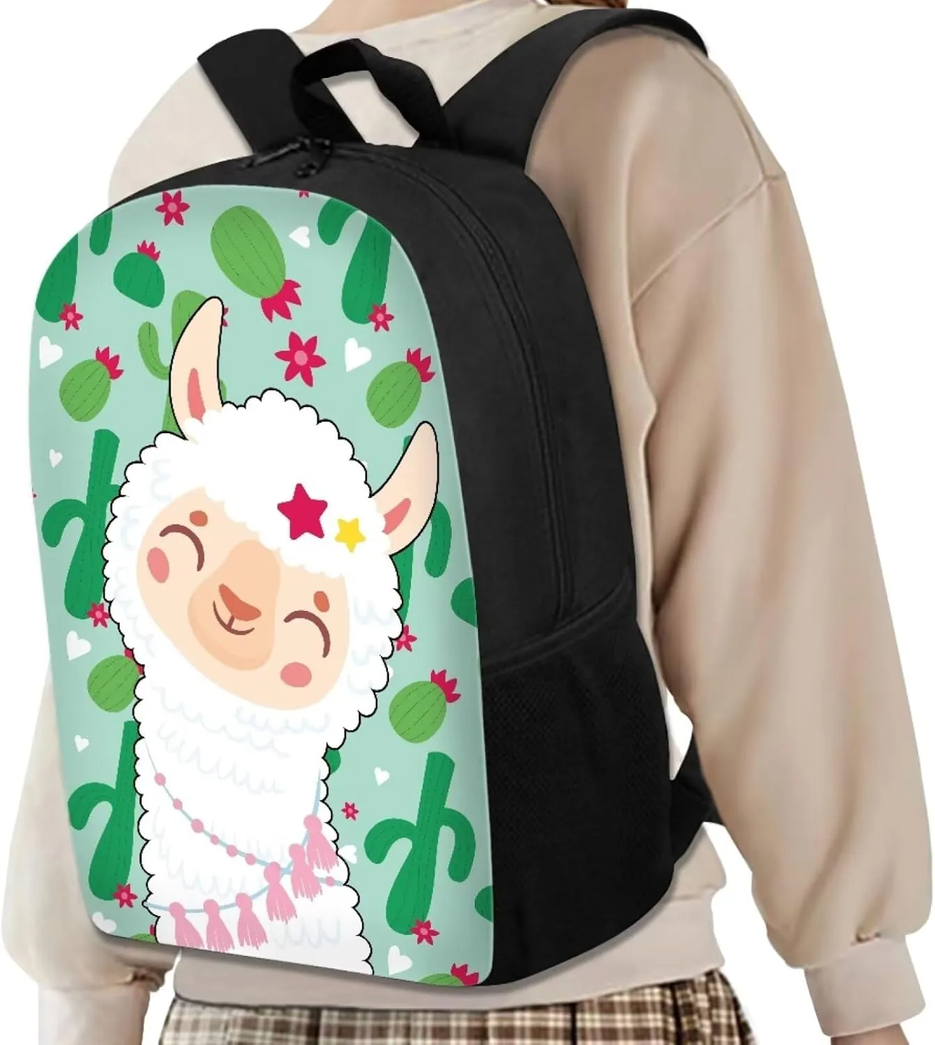 Back to School Backpack Alpaca Schoolbag for Boy Girl Kids Cartoon Llama Backpack Lightweight Preschool Book Bag Toddler Backpack
