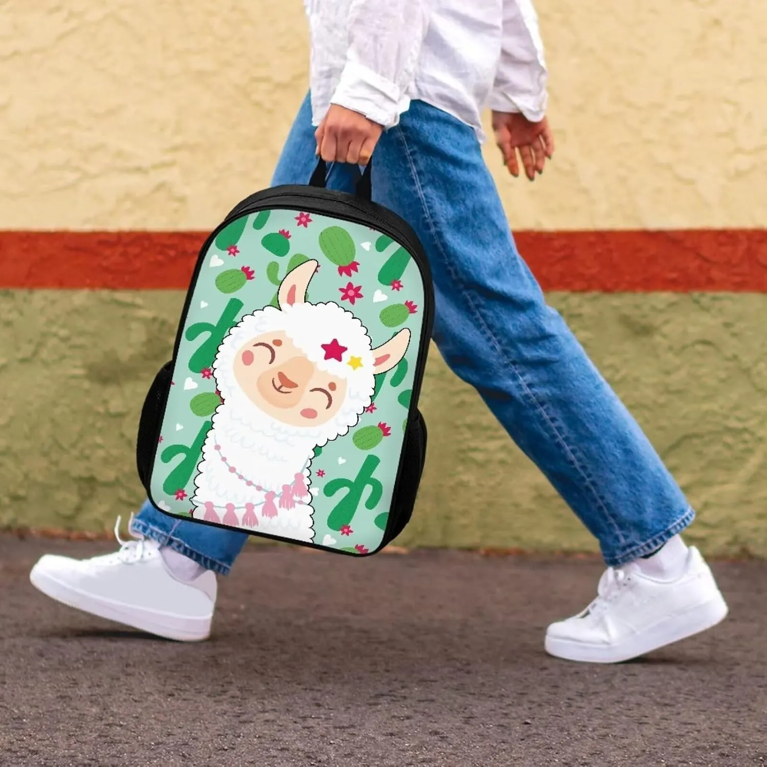 Back to School Backpack Alpaca Schoolbag for Boy Girl Kids Cartoon Llama Backpack Lightweight Preschool Book Bag Toddler Backpack